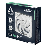 Arctic ACFAN00317A P14 Pro PST 140 mm PWM Fan w/ Y-Cable Splitter, 400-2500 RPM,Fluid Dynamic Bearing, 4-Pin - White