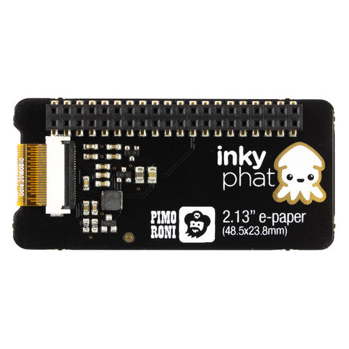 Pimoroni PIM368 Inky pHAT (ePaper/eInk/EPD) A low-energy, high-falutin, electronic paper display for  Pi– Black/White