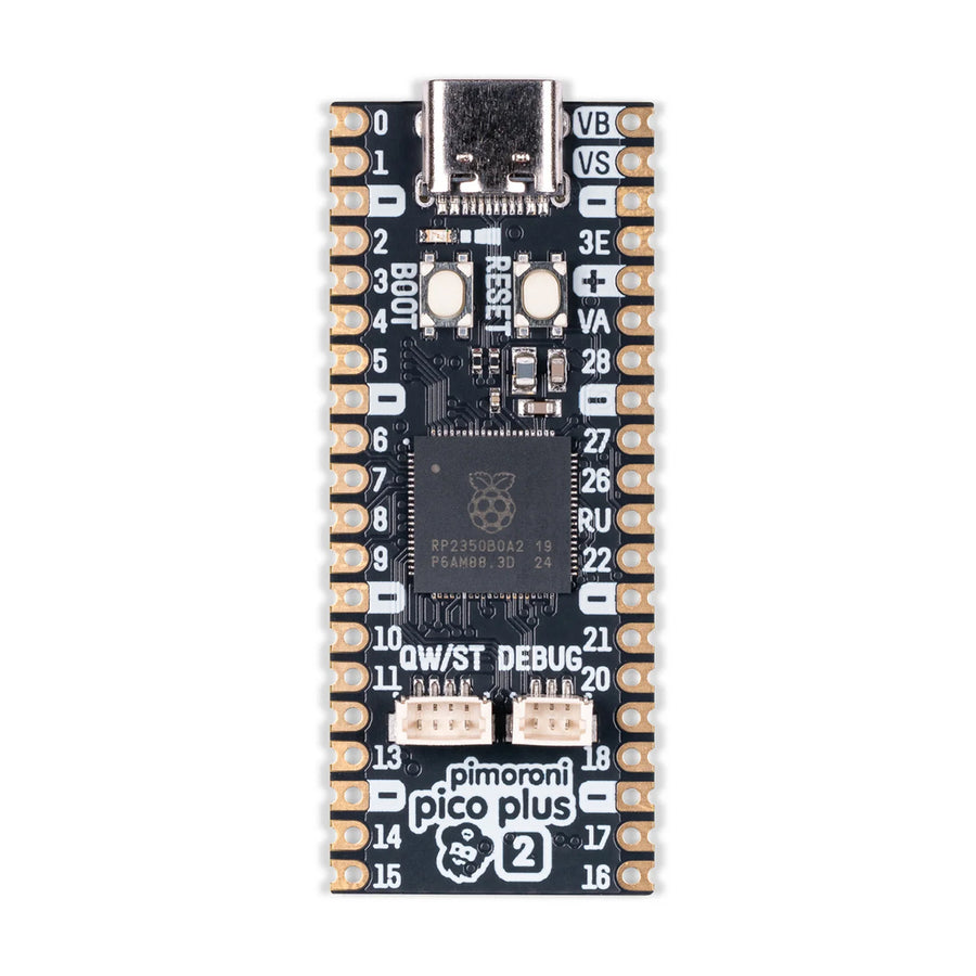 Pimoroni RP2350 microcontroller with 16MB of flash memory, 8MB of PSRAM, USB-C, Qw/ST and debug connectors PIM724