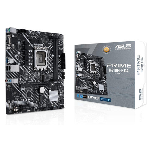 ASUS PRIME-H610M-E-D4-CSM Intel H610 Chipset Socket LGA1700 DDR4 mATX Desktop Motherboard