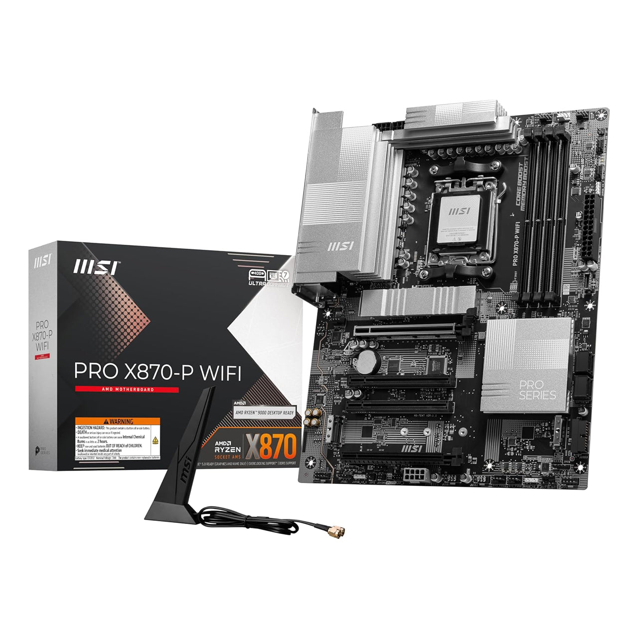 MSI PRO X870-P WIFI ProSeries Motherboard ,AMD Ryzen 9000/8000/7000  Processors, AM5, DDR5, PCIe 5.0, M.2 Gen5, WiFi 7