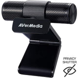 AVerMedia PW313 Live Streamer CAM Full HD 1080P Streaming Webcam, Privacy Shutter, Dual Microphone, 360 Degree Swivel Design, Exclusive AI Facial Tracking Stickers