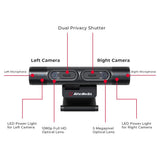 AVerMedia PW313D DualCam, Two Autofocus Cameras in 2K30fps and 1080p30fps, Works with Zoom, Teams, Skype, Includes Tripod