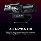 AVerMedia PW513 Live Streamer CAM Plug & Play USB 3.0, 4K UHD, Wide-Angle Lens Webcam