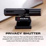AVerMedia PW513 Live Streamer CAM Plug & Play USB 3.0, 4K UHD, Wide-Angle Lens Webcam