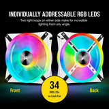 Corsair CO-9050105-WW QL Series, iCUE QL140 RGB, 140mm RGB LED PWM  Single Fan- White