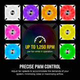 Corsair CO-9050105-WW QL Series, iCUE QL140 RGB, 140mm RGB LED PWM  Single Fan- White