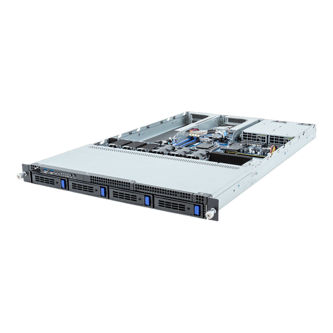 Gigabyte 1U Rack Server - AMD EPYC 4004 / Ryzen 7000, 1x Gen4 M.2, 1+1 DIMM Slots, 4x 3.5/2.5 SATA Bays R133-C10 Rev. AAA1