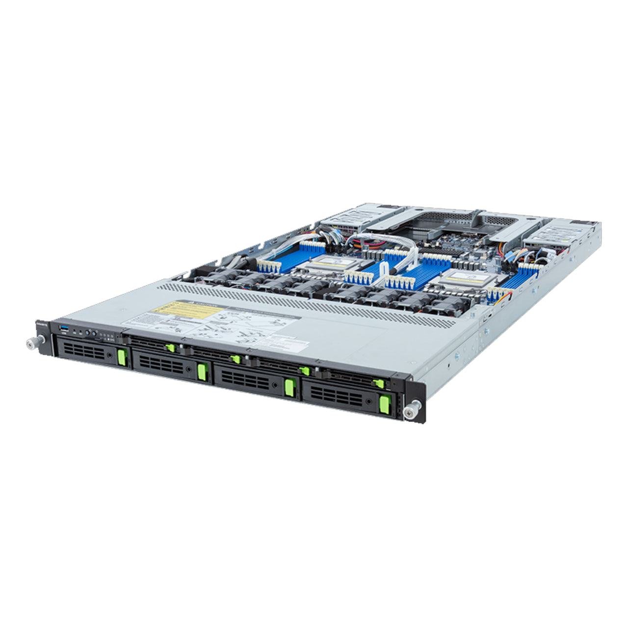 Gigabyte 1U Rack Server - AMD EPYC 9004 Dual CPU, 8x Gen5 NVMe/SATA/SAS-4 Bays, 2x 1Gb/s LAN Ports R183-Z96 Rev. AAD1