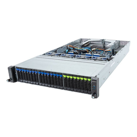 Gigabyte 2U Rack Server - AMD EPYC 9004, Dual CPU, 3x Gen3 M.2, 3x PCIe Gen3 Slost, 24x Gen5 NVMe/SATA/SAS-4 Bays R283-Z96 Rev. AAE3
