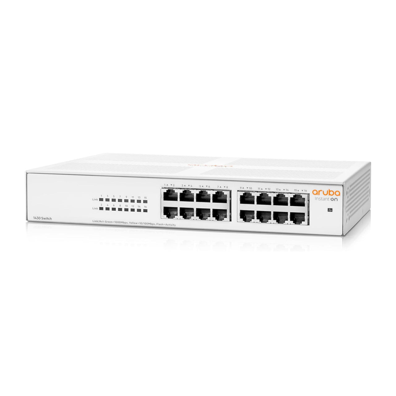 HPE Networking Instant On 1430 16-Port Gb Unmanaged Layer 2 Ethernet Switch | 16x 1G | Fan-Less | US Cord | R8R47A#ABA