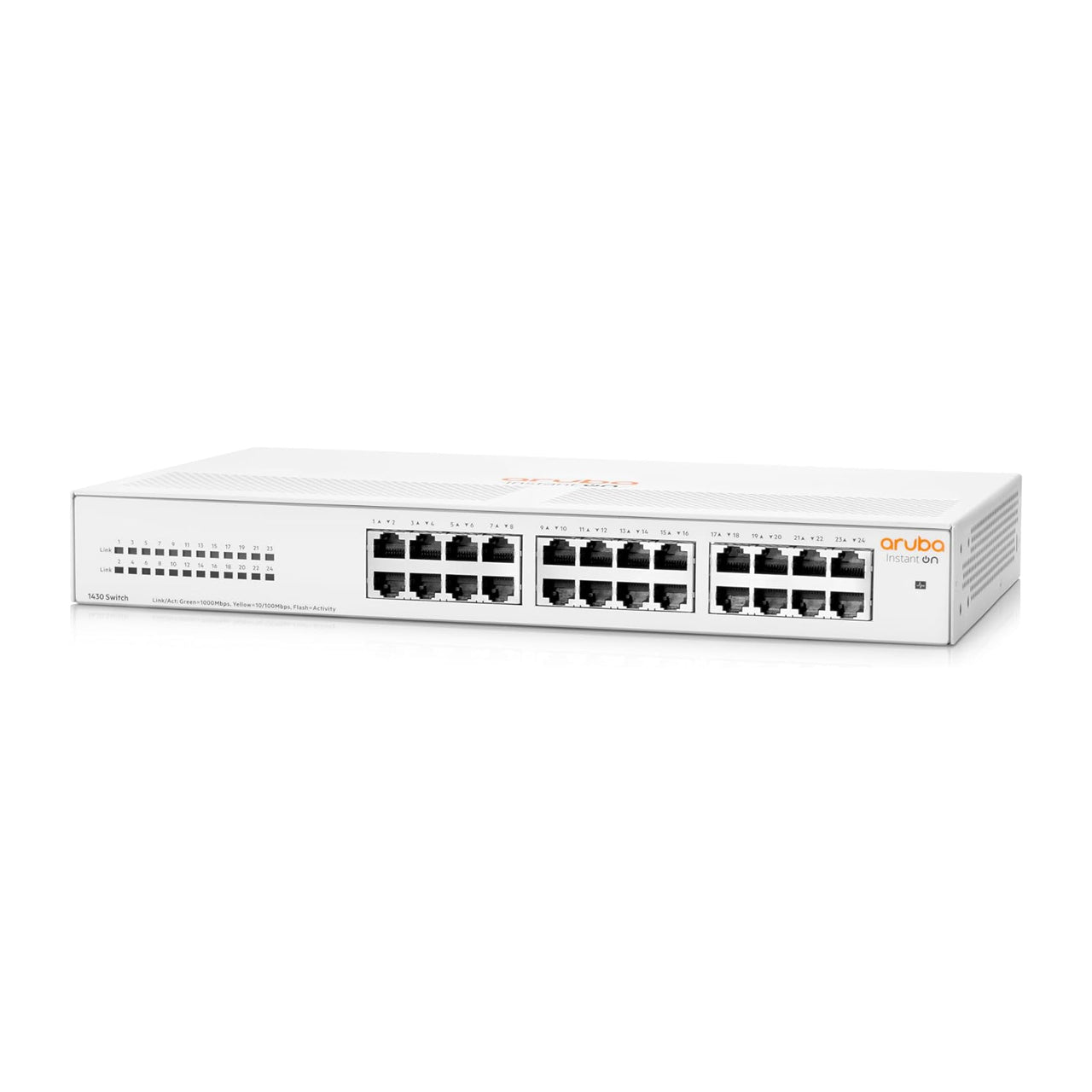 HPE Networking Instant On 1430 24-Port Gb Unmanaged Layer 2 Ethernet Switch | 24x 1G | Fan-Less | US Cord | R8R49A#ABA