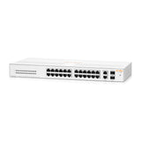 HPE Networking Instant On 1430 26-Port Gb Unmanaged Layer 2 Ethernet Switch | 26x 1G | 2X SFP Uplink | Fan-Less | US Cord | R8R50A#ABA