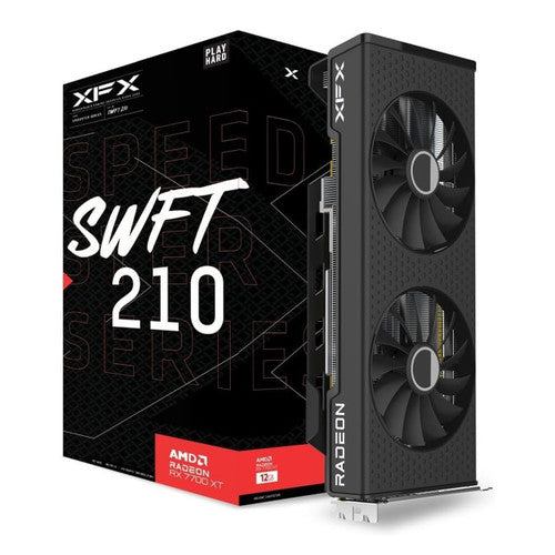 XFX RX-77TSWFTFP Speedster SWFT210 Radeon RX 7700XT Gaming Graphics Card with 12GB GDDR6 HDMI 3xDP, AMD RDNA 3