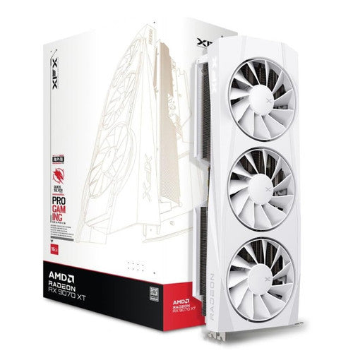 XFX Quicksilver AMD Radeon RX 9070XT White Gaming Edition with 16GB GDDR6 HDMI 3xDP, AMD RDNA 4 RX-97TQICKW9