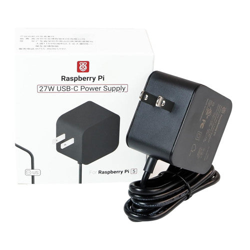 Raspberry Pi Power Adapter Pi5 Official Original 27W Power PD Adapter USB-C 5.1V5A Type-C Interface (Black) SC1158