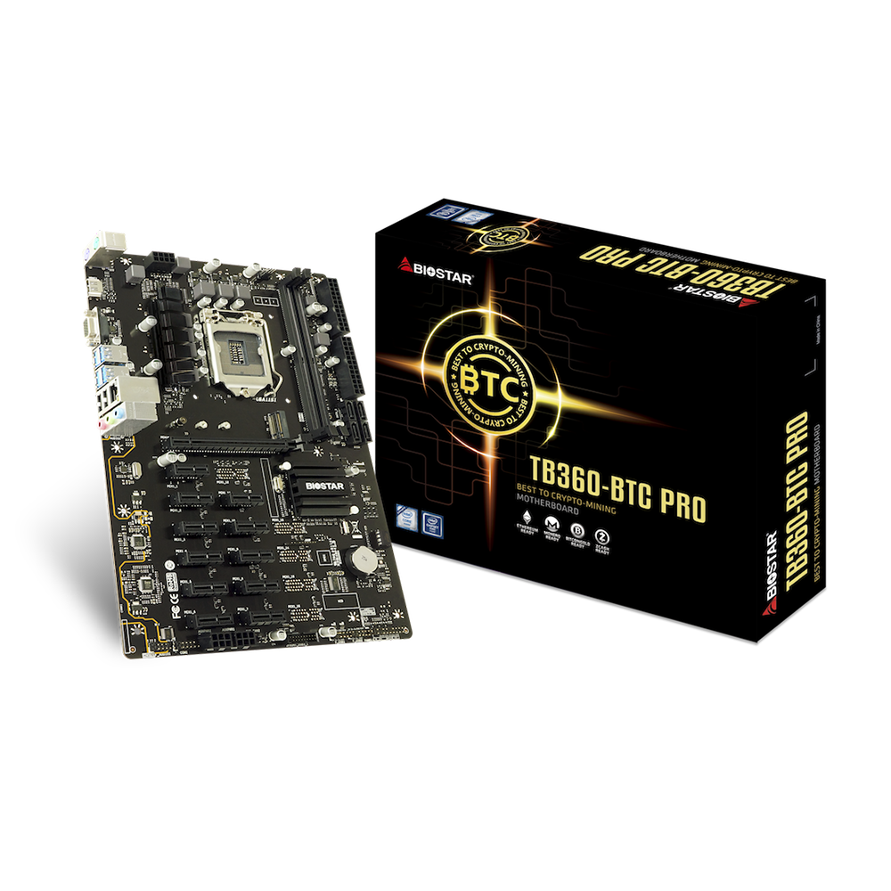 Biostar TB360-BTC PRO Ver. 6.x LGA1151 DDR4 Supports DX12/HDCP ATX Motherboard (Best to Crypto-Mining)