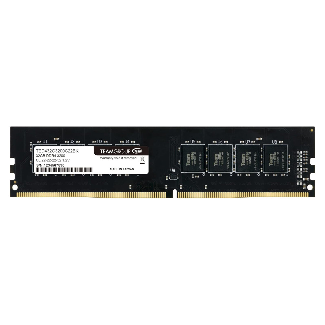 TEAMGROUP TED432G3200C2201 Elite DDR4 32GB Single (1 x 32GB) 3200MHz, CL22 Non-ECC 1.2V UDIMM Computer Desktop Memory