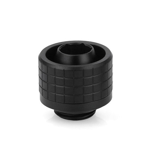 Thermal Grizzly TG-DM-FIT-0002 DeltaMate HT16 Hard-Tube Water Cooling Fitting – G1/4'' Thread, CNC-Machined Brass Matte-Black, Knurled Compression Ring for 16 mm OD Hard Tubing
