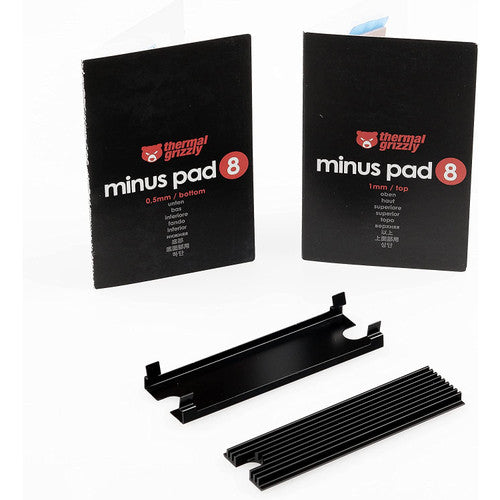 Thermal Grizzly NVMe M.2 SSD Cooler - 2x Thermal Pad, Aesthetic Black Color (TG-M2SSD-ABR)