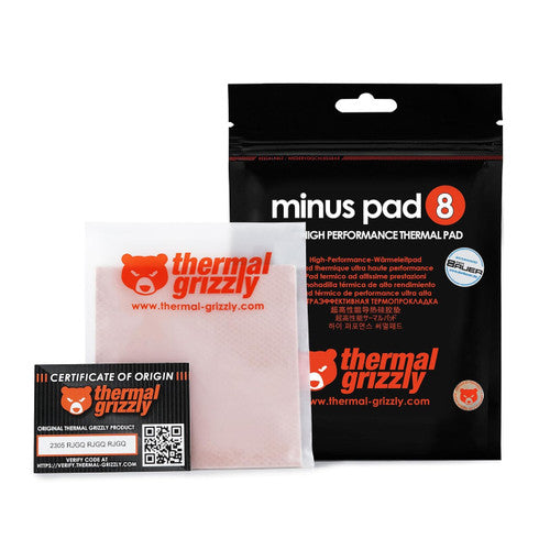 Thermal Grizzly TG-MP8-100-100-10-2R Minus Pad 8-100x100x1.0mm Thermal Pad Compressibility SSDs,GPUs &Electronics 2-Pack