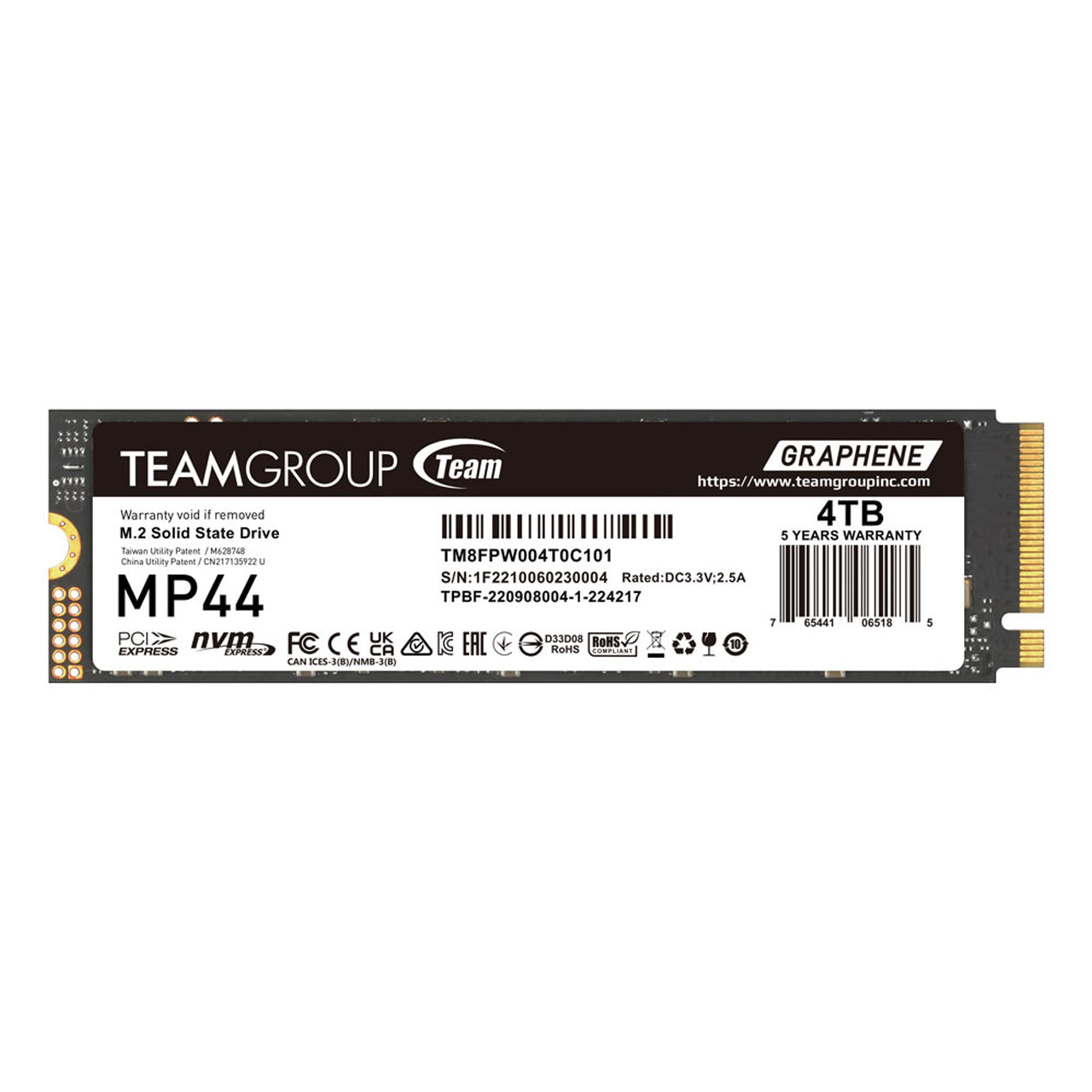 TEAMGROUP TM8FPW004T0C101 MP44 4TB SLC Cache Gen 4x4 M.2 2280 PCIe 4.0,NVMe Laptop,Desktop,NAS SSD Read Up to 7400MB/s