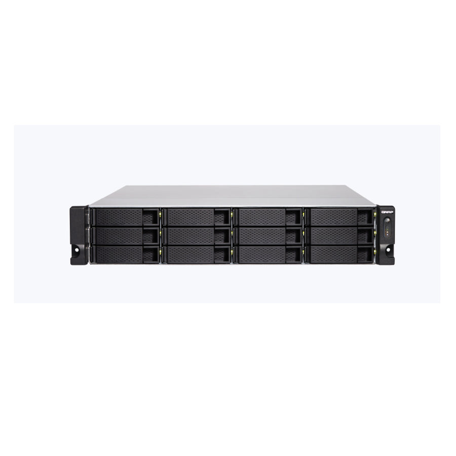 QNAP TS-1283XU-RP-E2124-8G-US 2U 12-Bay 10GbE NAS and iSCSI IP-SAN,Intel Xeon E-2124 4-core 3.3 GHz,8 GB DDR4 ECC