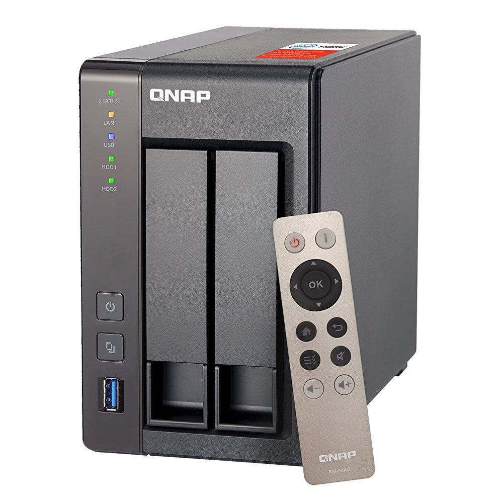 Qnap TS-251+-2G-US 2-Bay Next Gen Personal Cloud NAS Intel 2.0GHz Quad-Core CPU with Media Transcoding