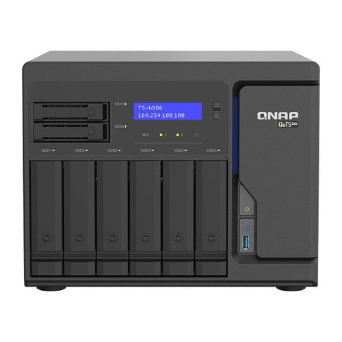 QNAP 8-Bay QuTS hero NAS, Xeon D-1602 2.5GHz, 8GB ECC RAM, 4 x 2.5GbE,  PCIe expansion slot x2 TS-H886-D1602-8G-US