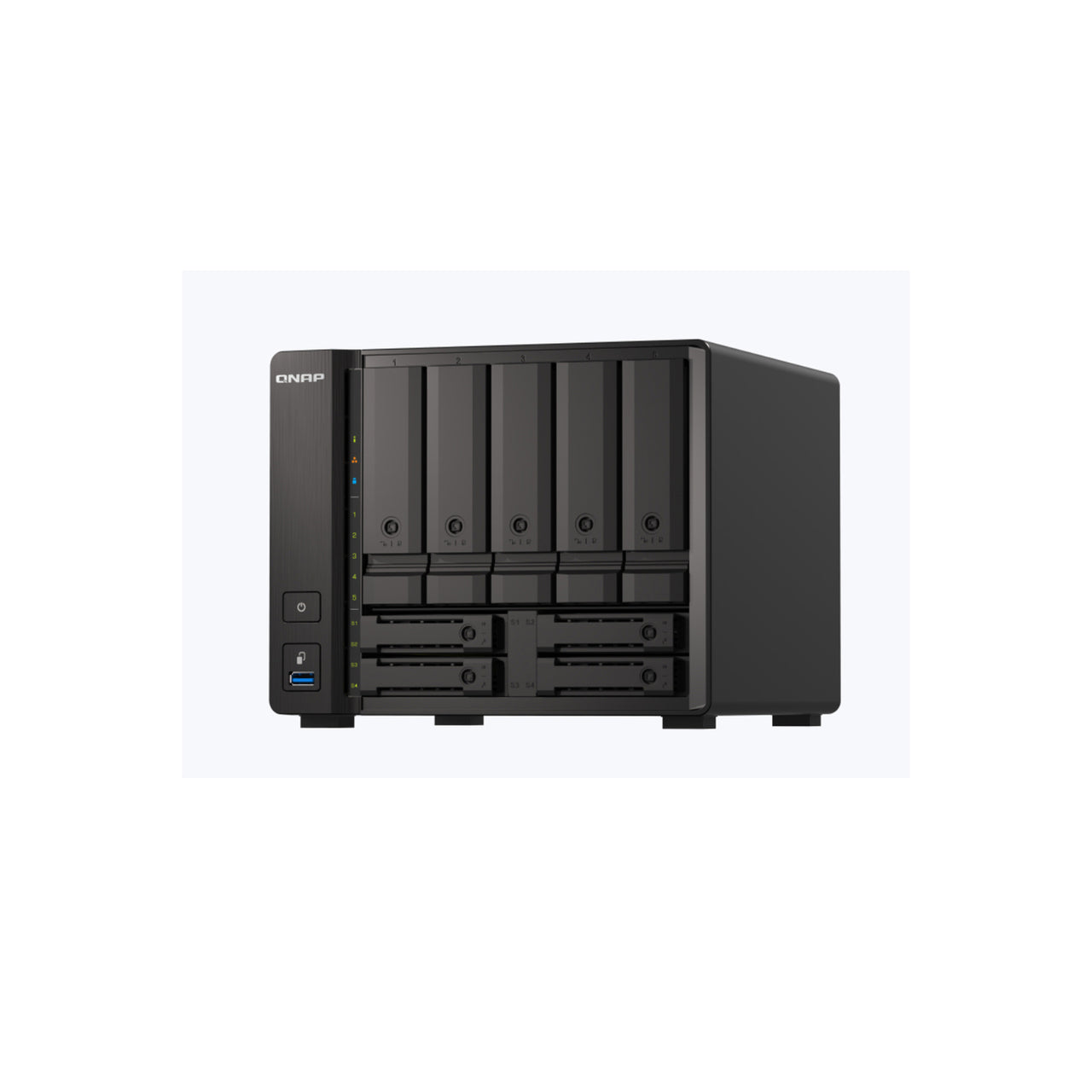 QNAP TS-H973AX 9-bay Desktop NAS, AMD Ryzen V1500B 4C 8T 2.2GHz, 8GB DDR4 SODIMM, 5 x 2.5"/3.5" SATA
