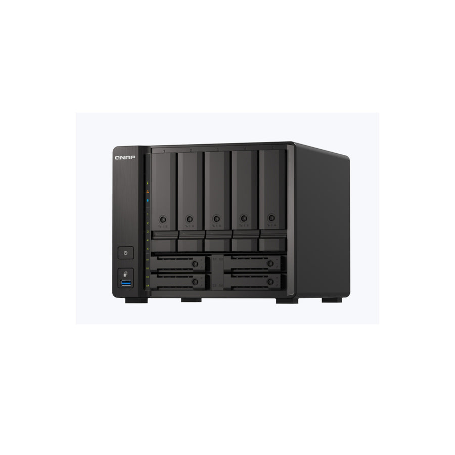QNAP TS-H973AX 9-bay Desktop NAS, AMD Ryzen V1500B 4C 8T 2.2GHz, 8GB DDR4 SODIMM, 5 x 2.5"/3.5" SATA