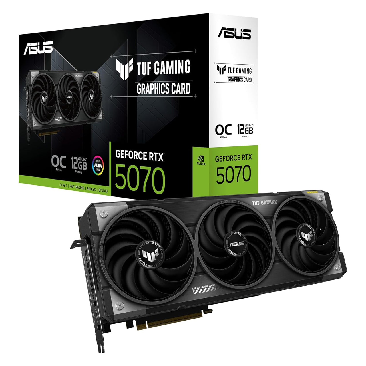 ASUS GeForce RTX 5070 12GB GDDR7 OC Edition Gaming Graphics Card PCIe 5.0, HDMI/DP 2.1, 3.125-slot TUF-RTX5070-O12G-GAMING