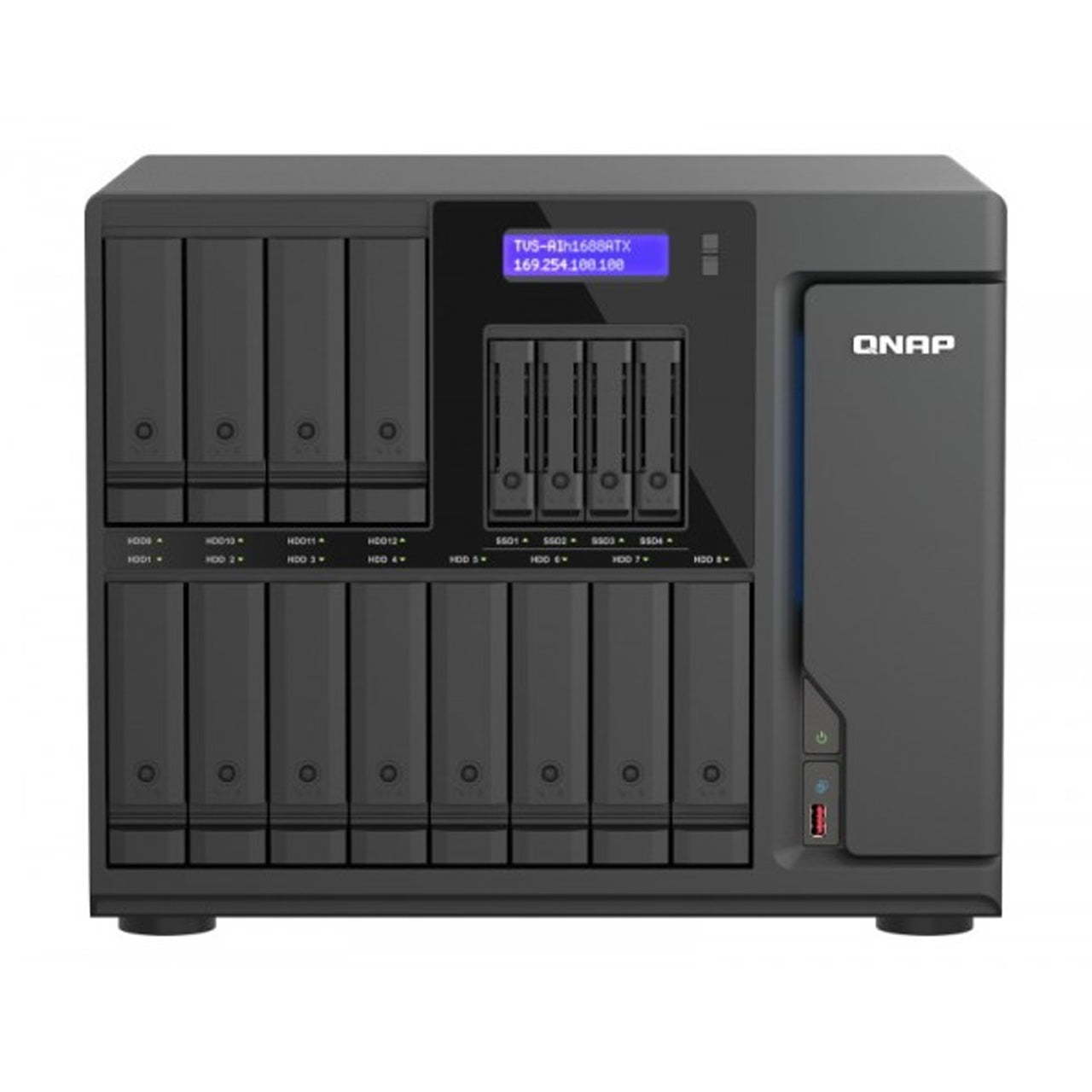 QNAP TVS-AIH1688ATX-U9-48G-US QNAP 16-Bay QuTS hero NAS(12 x 3.5"+4 x U.2 NVMe slots) Intel Core Ultra9 285,48G DDR5 ECC