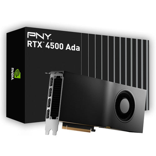 PNY NVIDIA RTX 4500 Ada Generation 24GB GDDR6 PCI Express 4.0 Dual Slot 4X DisplayPort, 8K Support VCNRTX4500ADA-PB