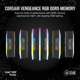 Corsair CMH32GX5M2B6000C38 Vengeance RGB DDR5 RAM 32GB (2x16GB) 6000MHz Intel XMP iCUE Compatible Computer Memory -Black