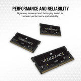 Corsair CMSX32GX4M2A3200C22  Vengeance SODIMM DDR4 RAM 32GB (2x16GB) 3200MHz CL22 Intel AMD Laptop Notebook Memory - Black
