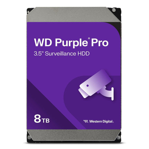 WD Purple Pro Surveillance Internal 8TB Hard Drive HDD WD8001PURP - 7200 RPM, SATA 6 Gb/s, 256 MB Cache, 3.5"