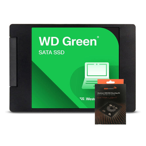 WD WDS240G3G0A 240GB WD Green SATA III 6 Gb/s, 2.5"/7mm Internal Solid State Drive w/ AAAwave Aluminum HDD/SSD Mounting Kit