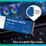 WD Blue SN570 NVMe 500 GB Internal Solid State Drive SSD - Gen3 x4 PCIe 8Gb/s, M.2 2280, Up to 3,500 MB/s WDS500G3B0C