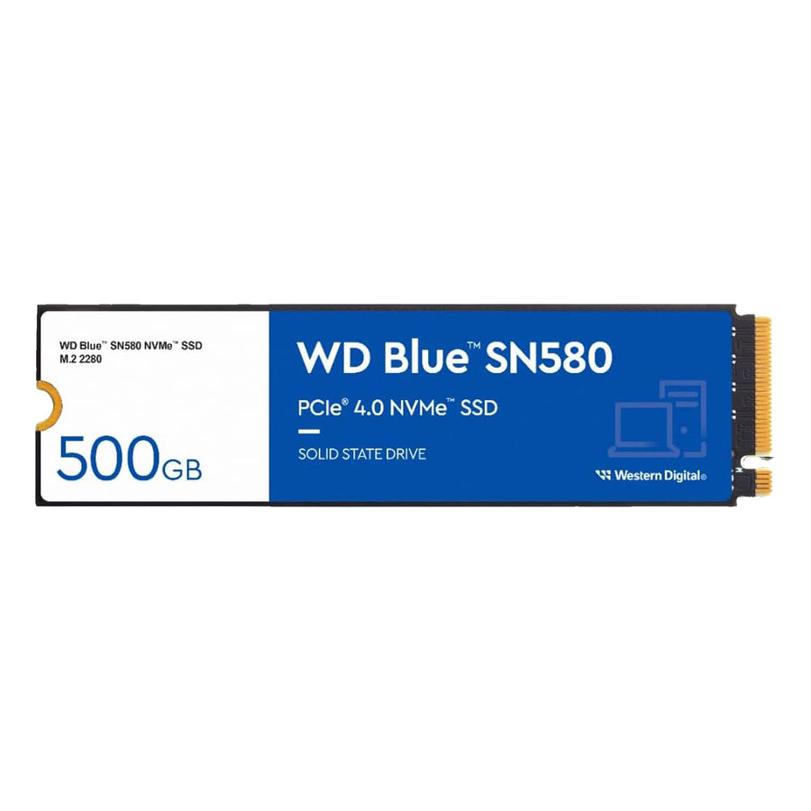 WD 500GB WD Blue SN580 NVMe Internal Solid State Drive SSD - Gen4 x4 PCIe 16Gb/s, M.2 2280, Up to 4,000 MB/s (WDS500G3B0E)