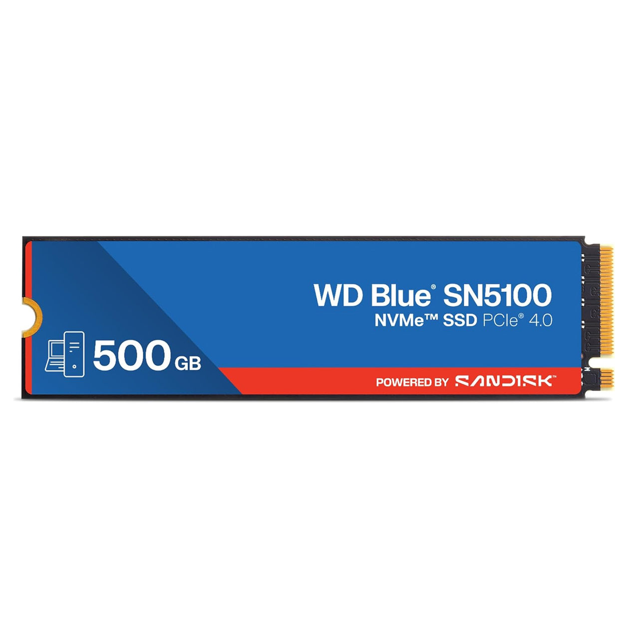 WD WDS500G5B0E Blue SN5100 500GB NVMe SSD M.2 2280, PCIe Gen 4.0, Internal Solid State Drive-Read Speeds Up to 6,600MB/s