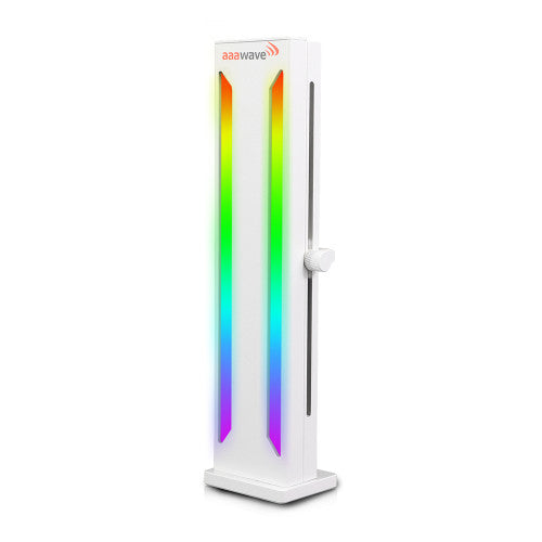 AAAwave AAAGPUBRKT-RGB-WH A-RGB GPU Support Bracket, 5V 3 PIN Adjustable Height GPU Brace with Magnet base (White)