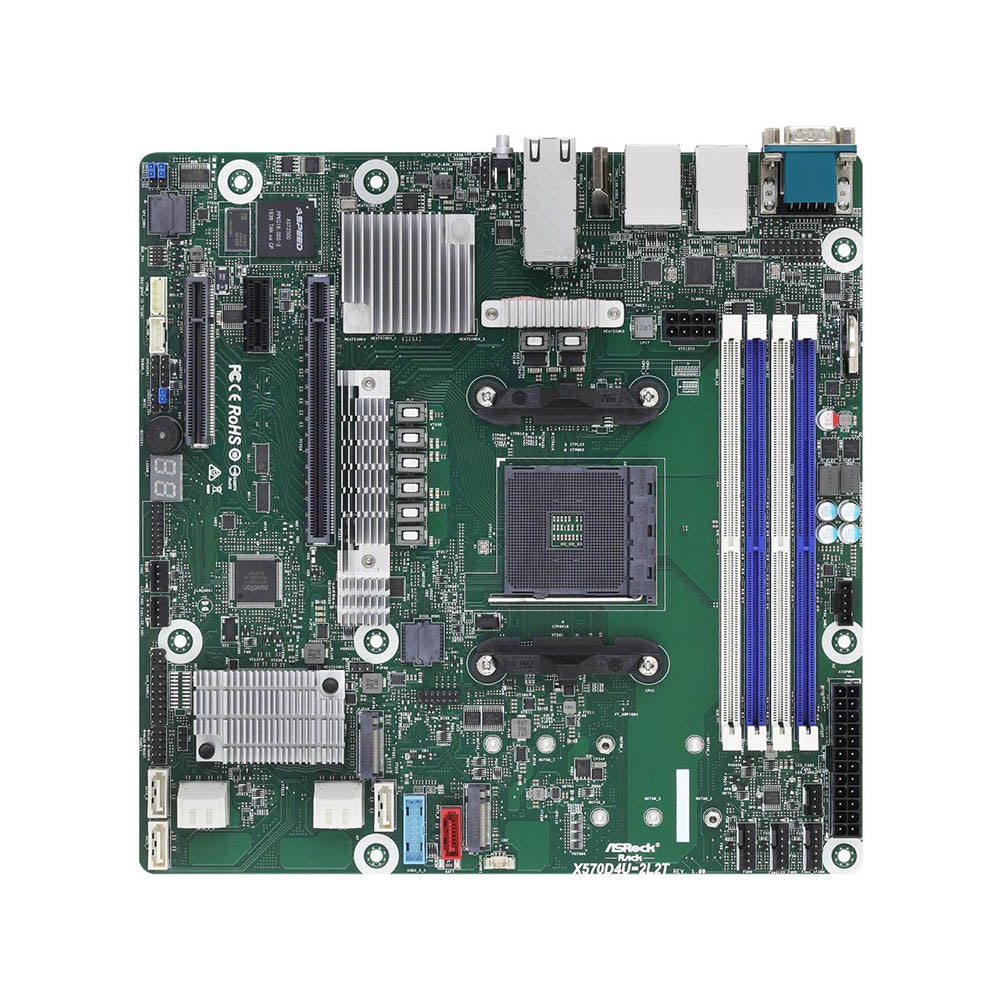 ASRock Rack X570D4U-2L2T Socket AM4/ AMD X570/ DDR4/ SATA3&USB 3.2/ Micro-ATX Server Motherboard