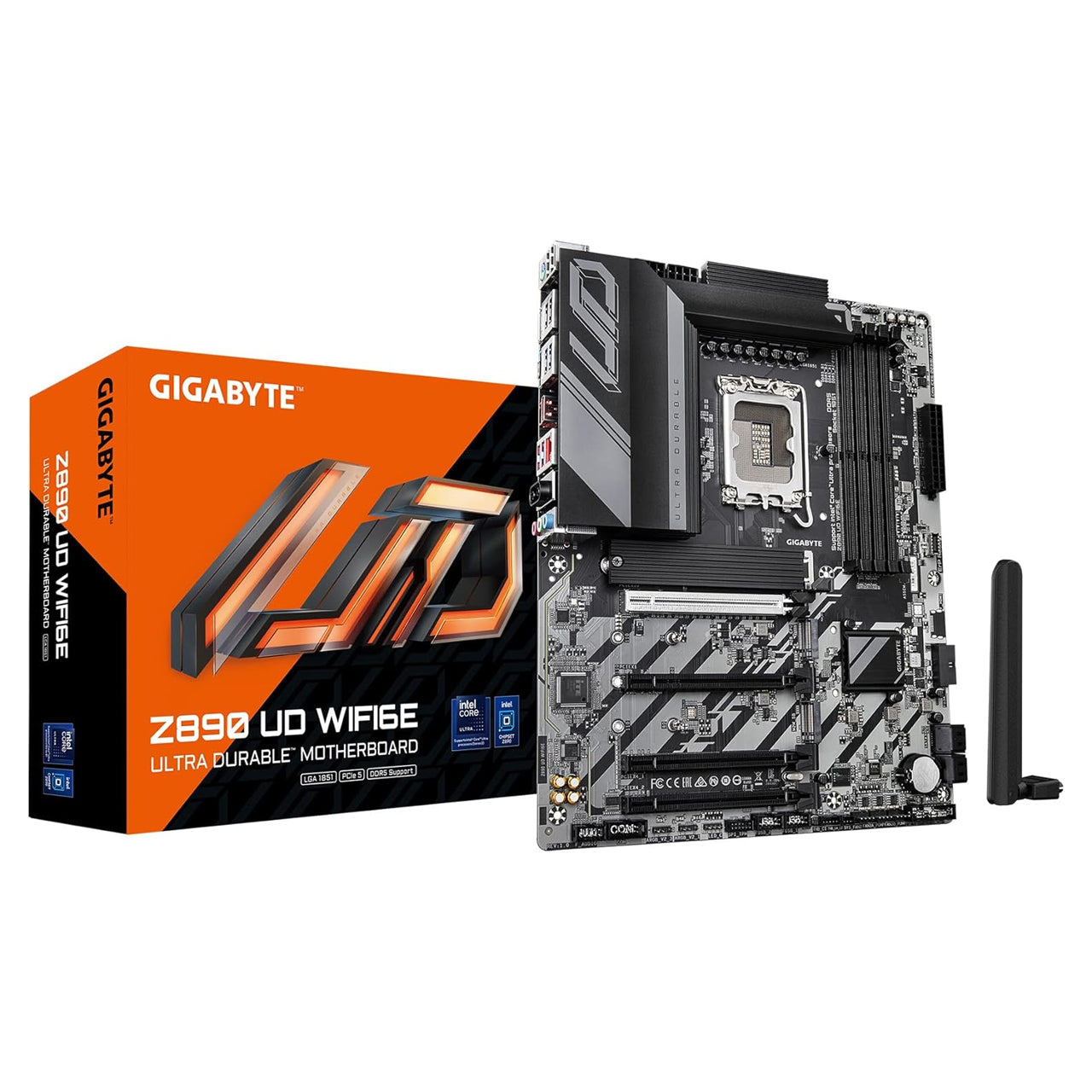 Gigabyte Z890 UD WIFI6E Intel Core Ultra (Series 2) LGA 1851 Motherboard, ATX, DDR5, 3X M.2, PCIe 5.0, USB C, 2.5GbE LAN