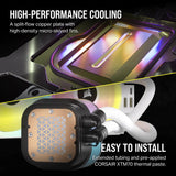 Corsair iCUE Link H100i  Liquid CPU Cooler 240mm AIO QX120 RGB Fans Fits Intel LGA 1700, AMD AM5 (White) CW-9061005-WW