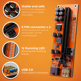 AAAwave 12GPU Mining Rig Frame (White) and 12 x AAAwave PCIe Riser V011Pro 1x to 16x Graphic Extension for GPU Mining