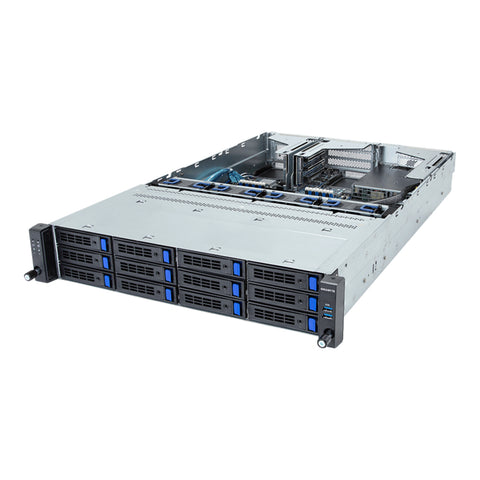 Gigabyte 2U Rack Server - 4th/5th Gen Intel xeon Scalable - 3x Gen5 GPUs, 1x Gen3 M.2 Slots, 12 SATA/SAS Bays (R263-S33 rev. AAF1)