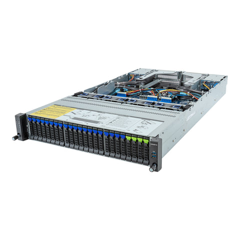Gigabyte 2U Rack Server Barebone - AMD EPYC 9004, Dual CPU, 3x M.2, 24x DIMM Slots, 24+4x Gen4 NVME/SATA/SAS Bays (R283-Z92 rev. AAE3)