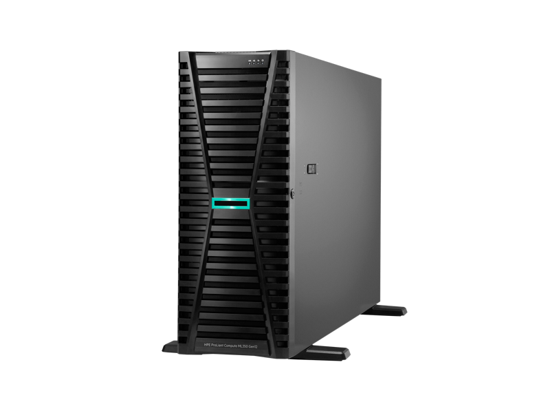HPE P87796005 ProLiant ML350 Gen12 6505P 2.2GHz 12-Core 1P 1x64GB-R 8SFF MR408i-o 2x480GB SSD 2x800W PS Tower Server